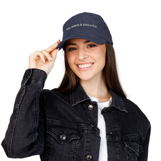 Copy of Corduroy Baseball Cap - "Paz, Amor & Grillito" Embroidered Vintage Hat